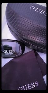 Authentic GUESS Polarized Sunglasses w Case + Rag